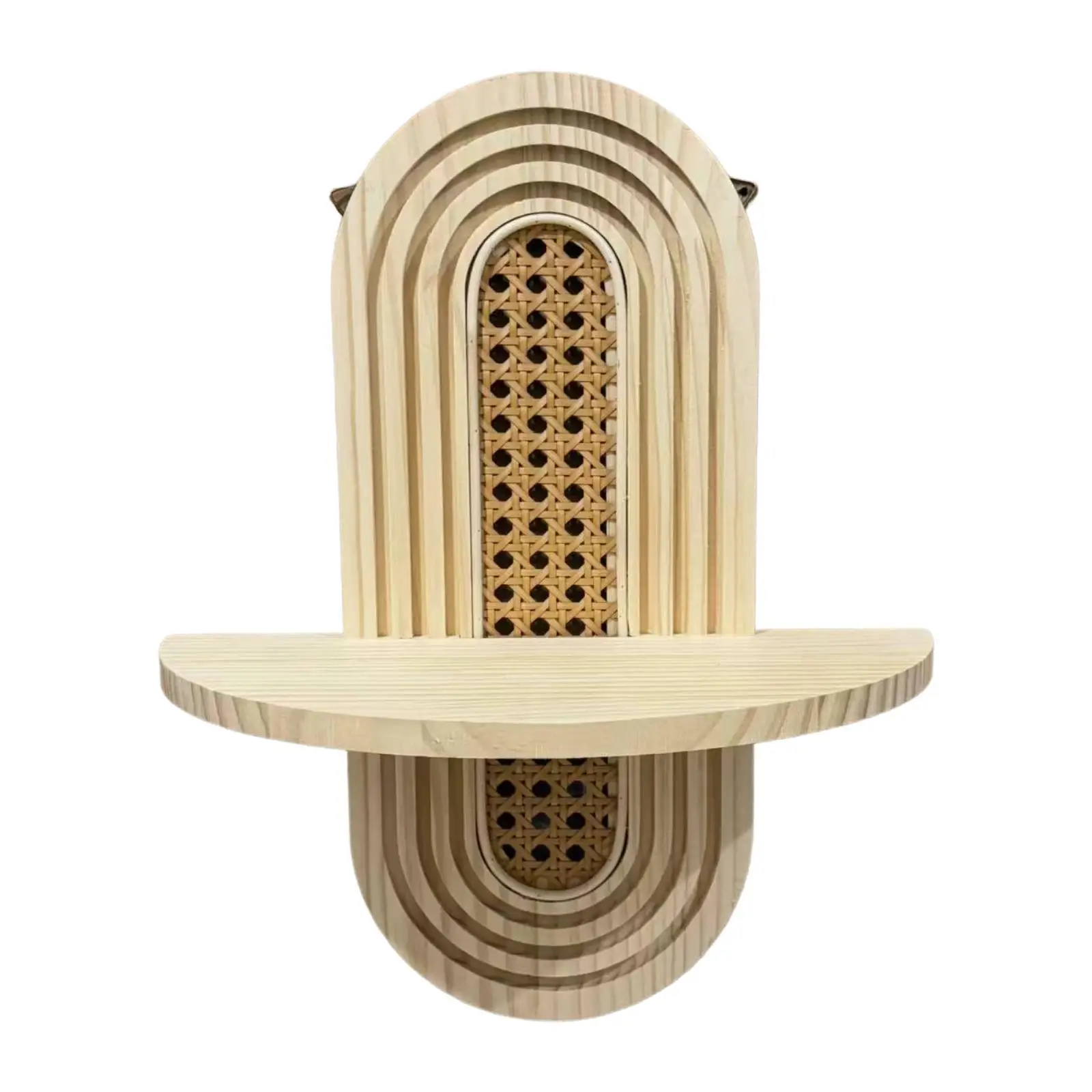 Estante de pared bohemio multiusos, estante de exhibición Retro, estante colgante de estante flotante de madera para baño, porche, oficina - imagen 2