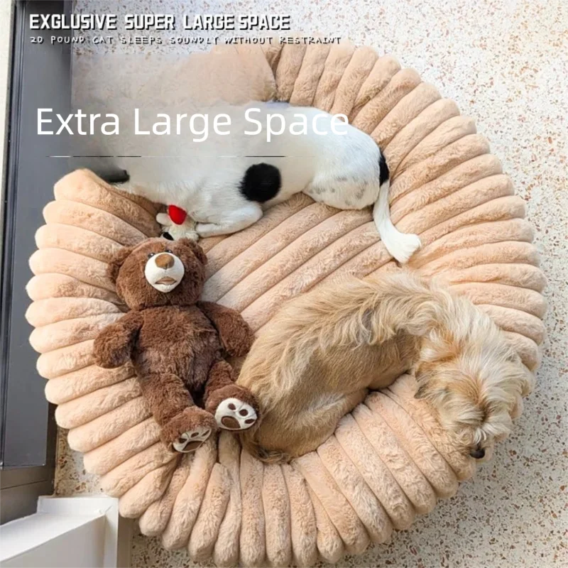 Cama redonda para perros medianos y gatos – Suave cálida - imagen 3