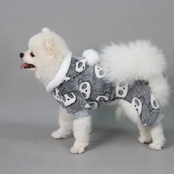 Pijama de peluche para perros pequeños, conjunto cálido invernal