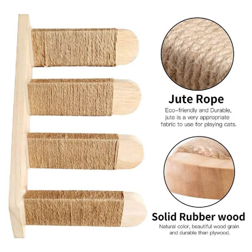 Escalera de madera para gatos, tablero multicapa montado en la pared, escalera con estructura de madera, hamaca para gatos montada en la pared - imagen 4