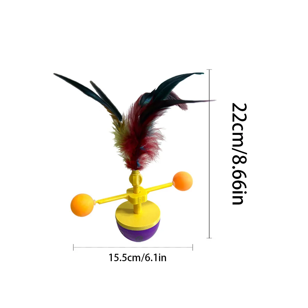 Nuevo juego de juguetes para gatos de diseño: varita autoadhesiva con pluma, bola giratoria de vaso, bolas interactivas para aliviar el aburrimiento, - imagen 5