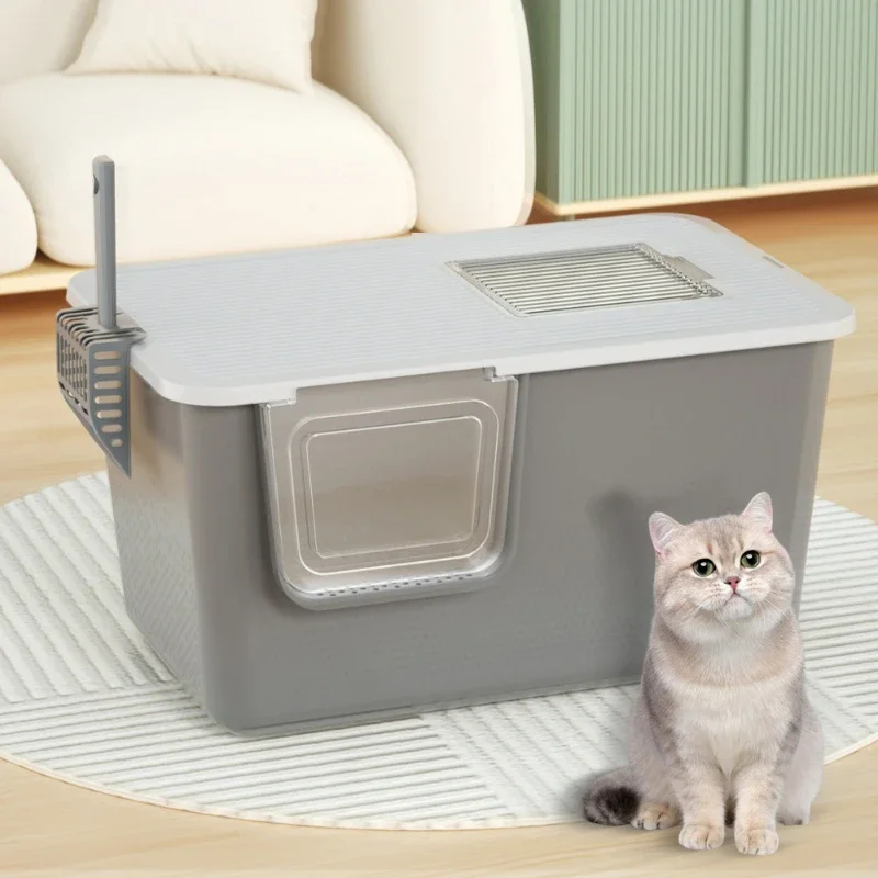 Cat Litter Box Fully Enclosed Oversized Splash-proof Pet Toilet Semi-enclosed Integrated Cat Litter Box Pet Supplies - imagen 2