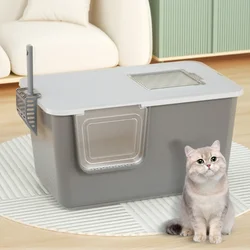Arenero cerrado jumbo para gatos – Antisalpicaduras y todo en uno