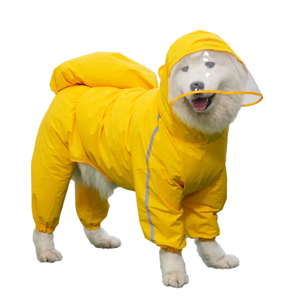 Chubasquero impermeable para perros grandes – Capucha y cubiertas traseras extraíbles
