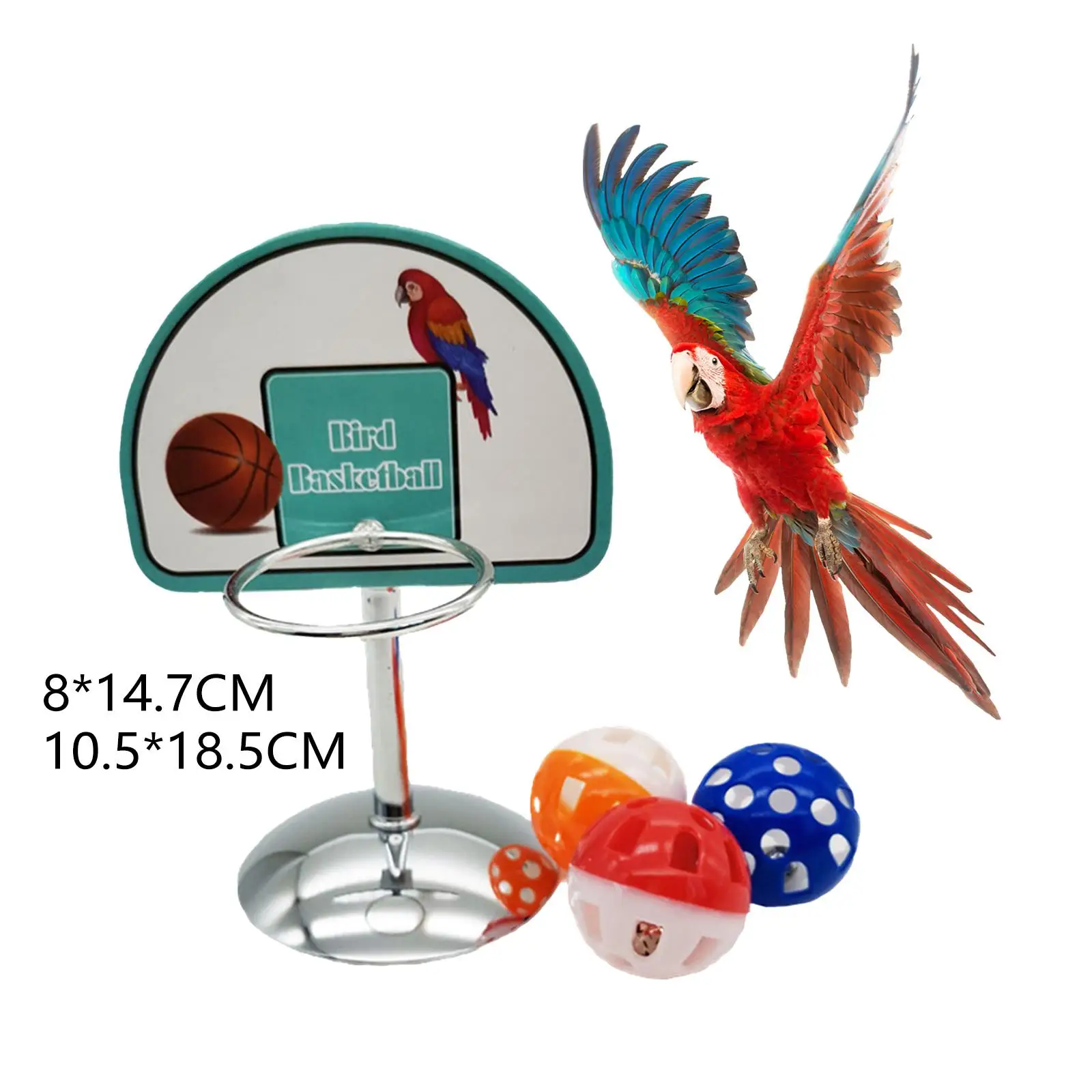Mini Balls with Bell Basketball Hoop Parrot Toys Basketball Bird Training Toys for Lovebirds Conures Cockatiel African Grey