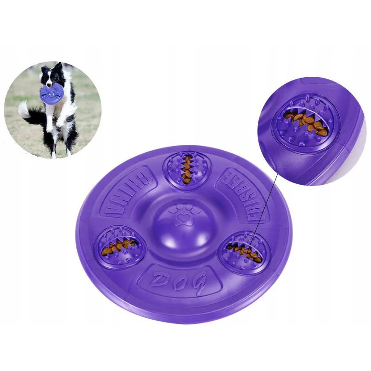 Frisbee-juguete púrpura para mascotas, suministros para perros que caminan, burlas, entrenamiento de perros y frisbees, 1 unidad - imagen 3