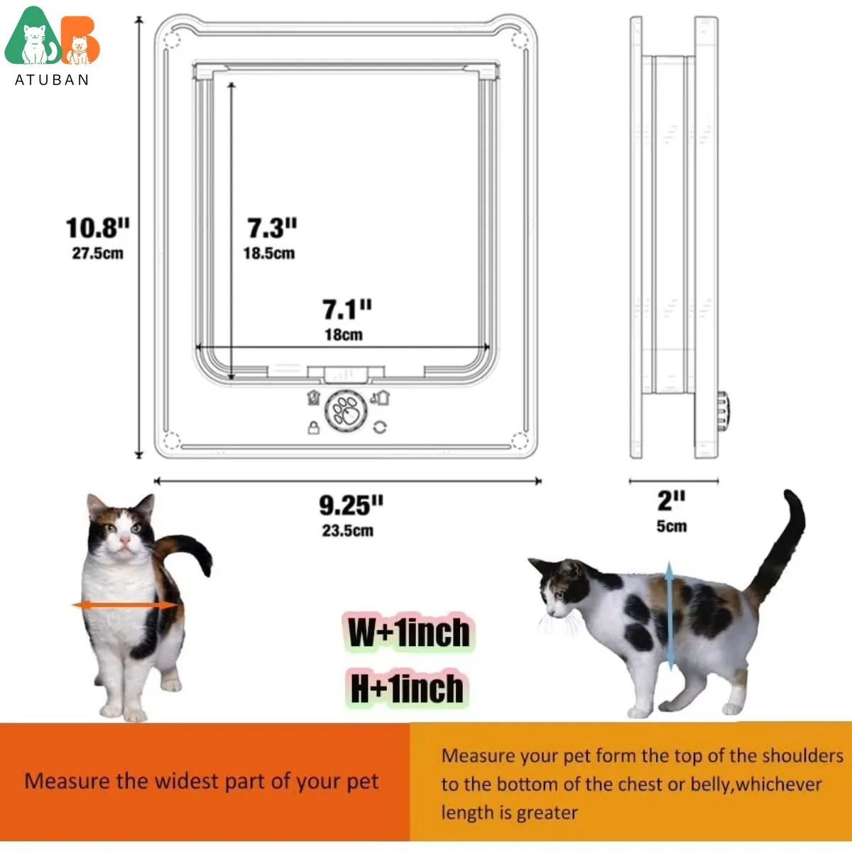 Puerta Interior para gatos pequeños, puerta con solapa de 4 vías de bloqueo, de madera/ventana, Exterior, resistente a la intemperie - imagen 3