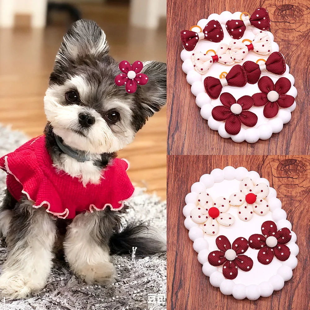 50 Uds. Lazos para el pelo de perro, accesorios para el cabello para perros pequeños y bonitos a la moda, lazos para el cuidado de mascotas, suministros para mascotas, accesorios para perros