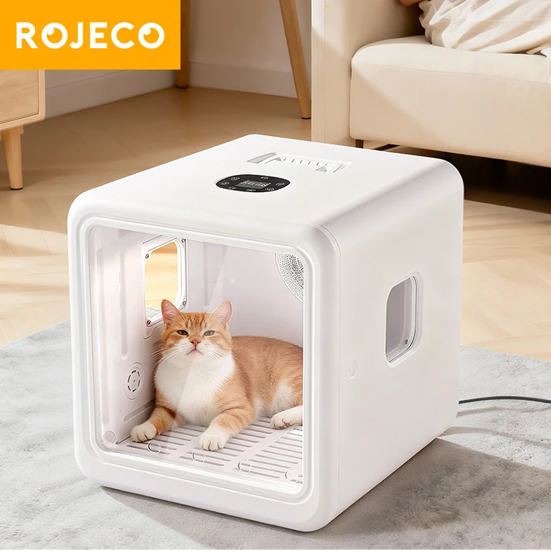ROJECO Caja de secado automática para mascotas 70L Control de temperatura inteligente 360 °   Peluquería ultra silenciosa del pelo del animal doméstico para la velocidad de la caja 4 del secador del gato del perro