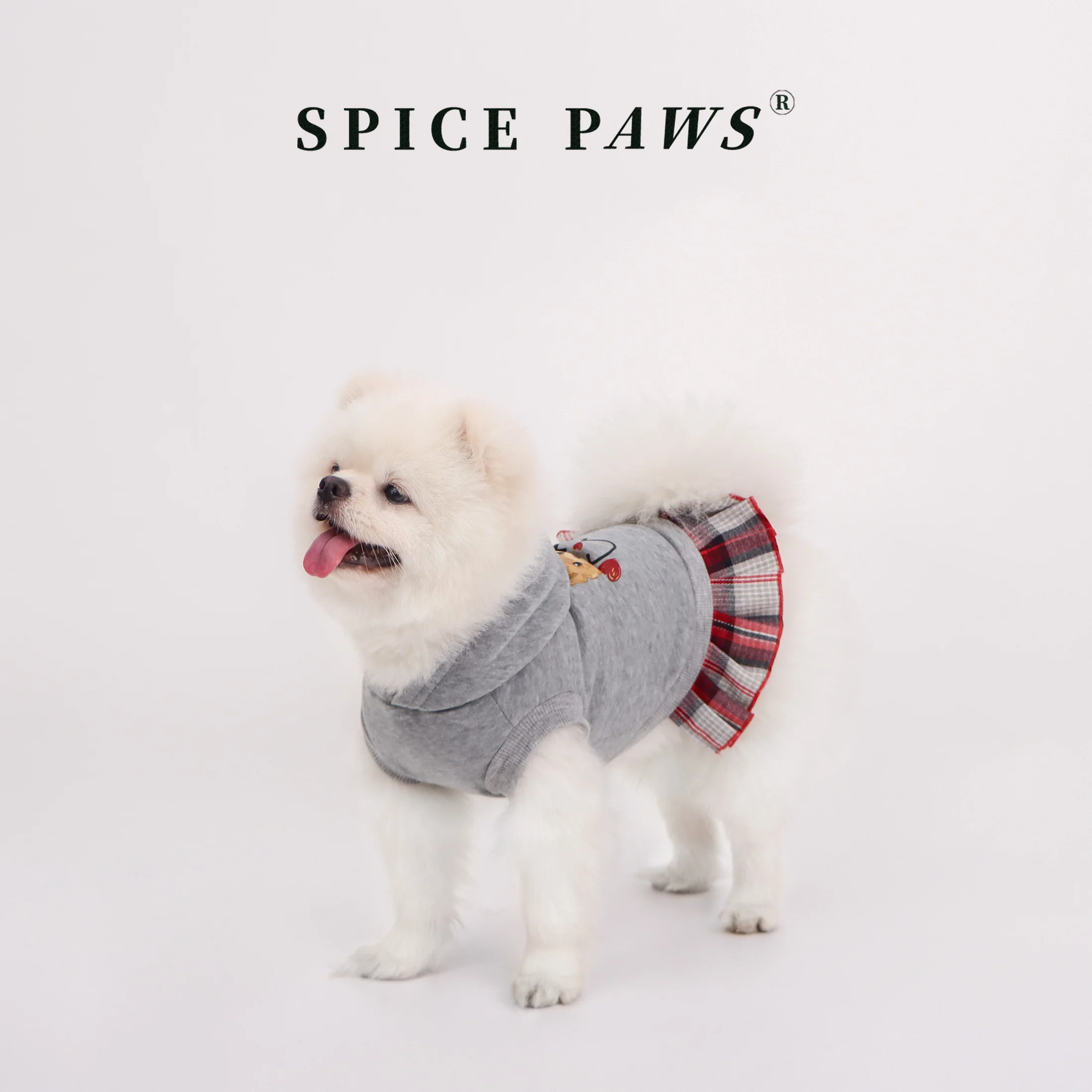 Vestido sudadera con capucha para perros y gatos – Estampado osito gris - imagen 3