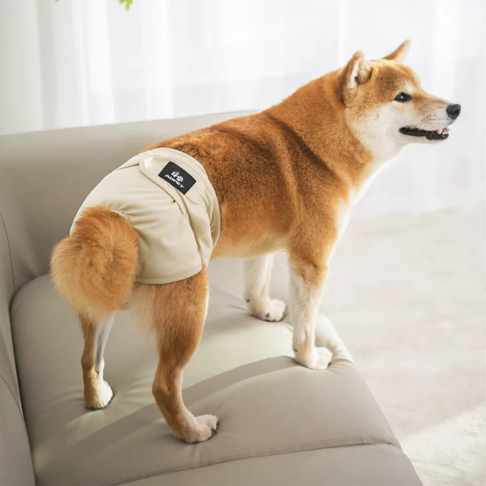 Pañales lavables y reutilizables para perros y mujeres, pañales para cachorros, urdimbre para niñas, pañales ajustables de Color sólido para mascotas - imagen 3