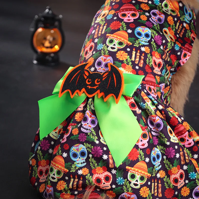 Vestido de Halloween para mascotas, disfraz de calabaza y murciélago para perros pequeños y medianos, traje de fiesta, gran oferta - imagen 5