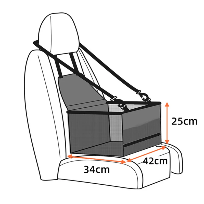 Fundas Plegables para Asiento de Coche para Mascotas con Bolsa de Transporte y Cesta de Seguridad - imagen 2