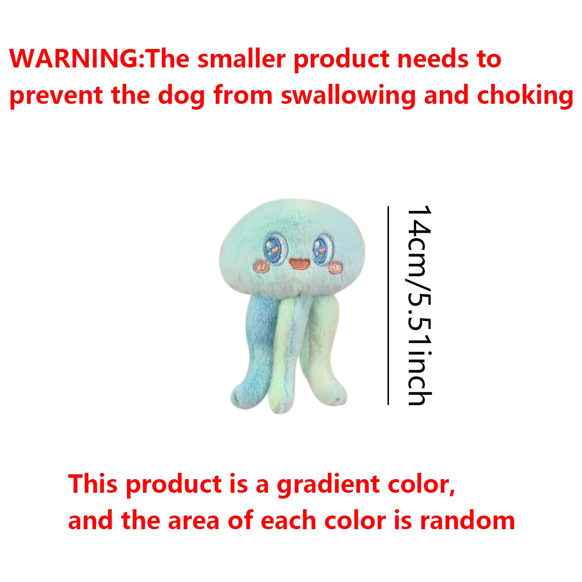 Juguete de peluche de pulpo de dibujos animados degradado para mascotas, tela de pulpo duradera - imagen 4