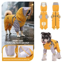 Chubasquero impermeable para perro con arnés y capucha desmontable