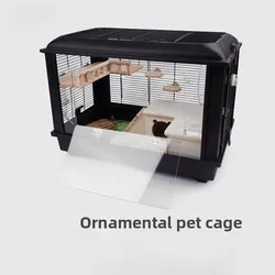 Jaula hamster dorado transparente – Acrilico gran espacio