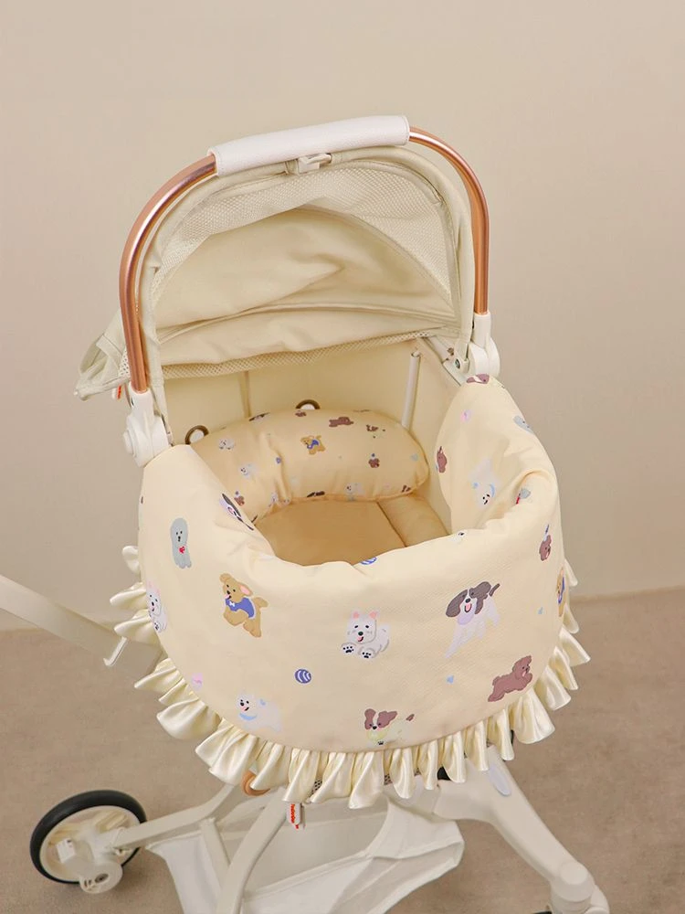 Cochecito para mascotas, toalla antisuciedad, estilo lindo de lujo, alfombrilla para cochecito de perros y gatos, almohada impermeable, productos para mascotas de 2 lados, suministros, accesorios - imagen 4