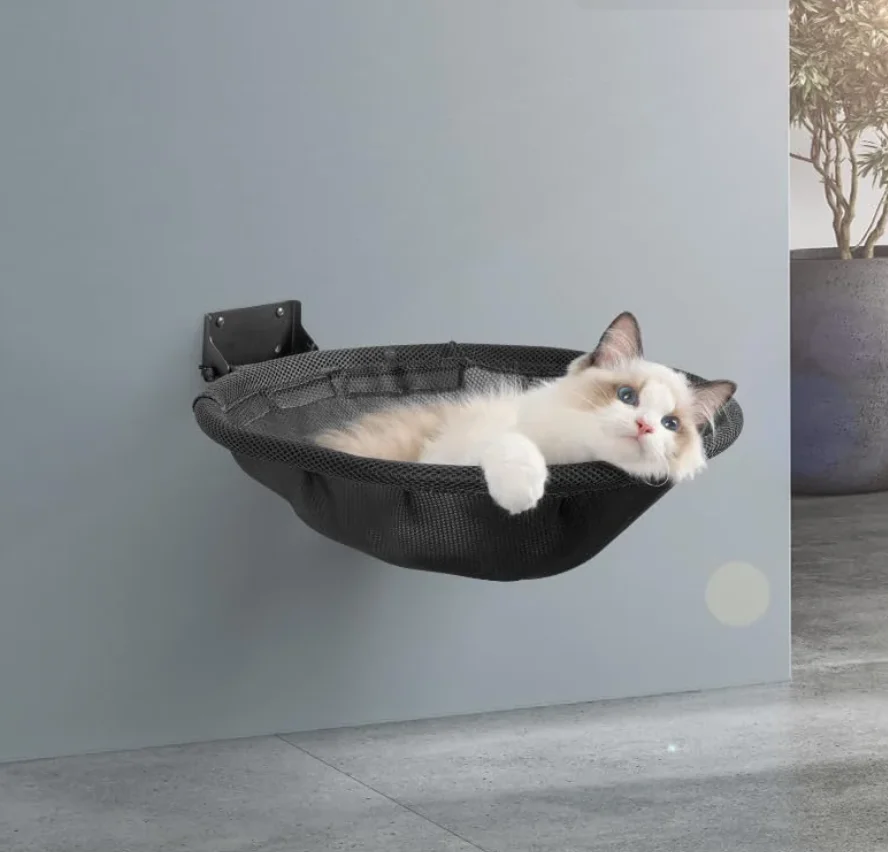 Hamaca para gatos, cama montada en la pared, plegable, estable, 42cm, camas para gatos, estante de pared transpirable para gatos para dormir, jugar, accesorios de escalada