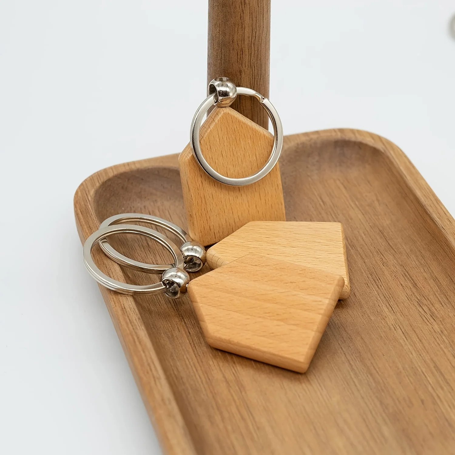 Etiquetas para llaves de madera personalizadas con forma de casa, etiquetas de identificación para perros, perfectas para grabado personalizado y regalo a hombres y mujeres, 20 piezas - imagen 3