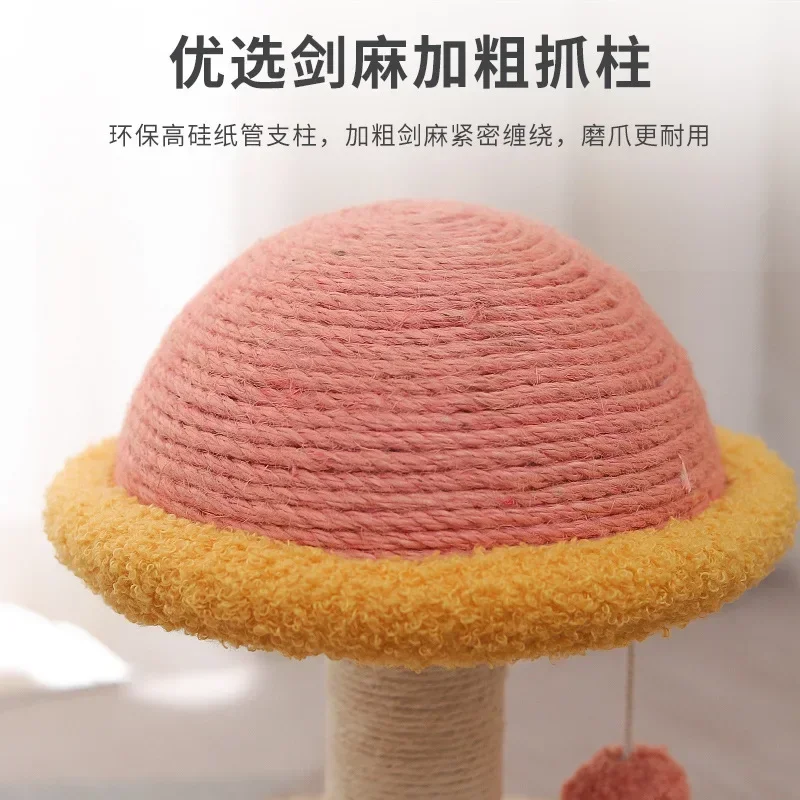 Plato giratorio de madera maciza, juguete para mascotas, garras de molienda de Sisal, tablero rascador integrado divertido para gatos, productos para mascotas, marco de escalada para gatos - imagen 4