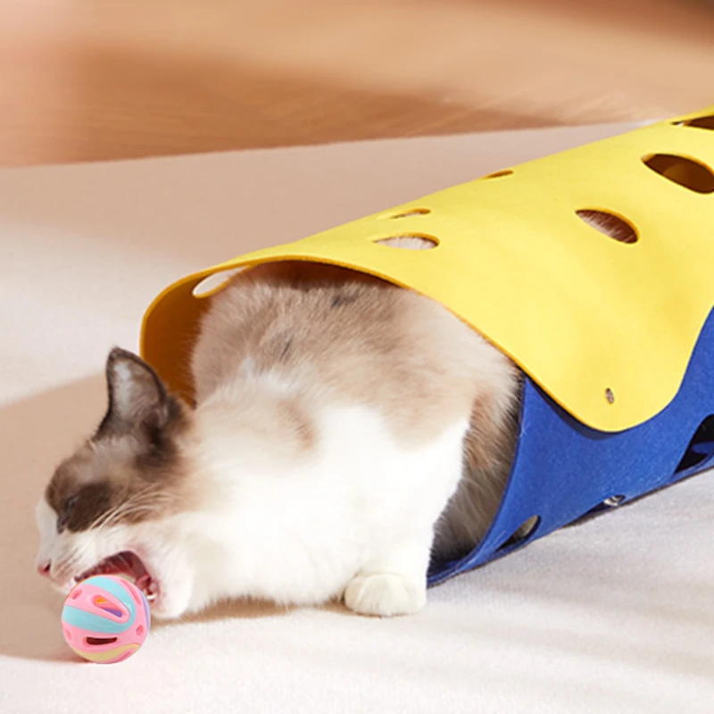 Pelota de campana de empalme colorida para gatos, juguete para gatitos, juego lnteractive, entrenamiento, sonido, Chase, suministros para mascotas - imagen 5