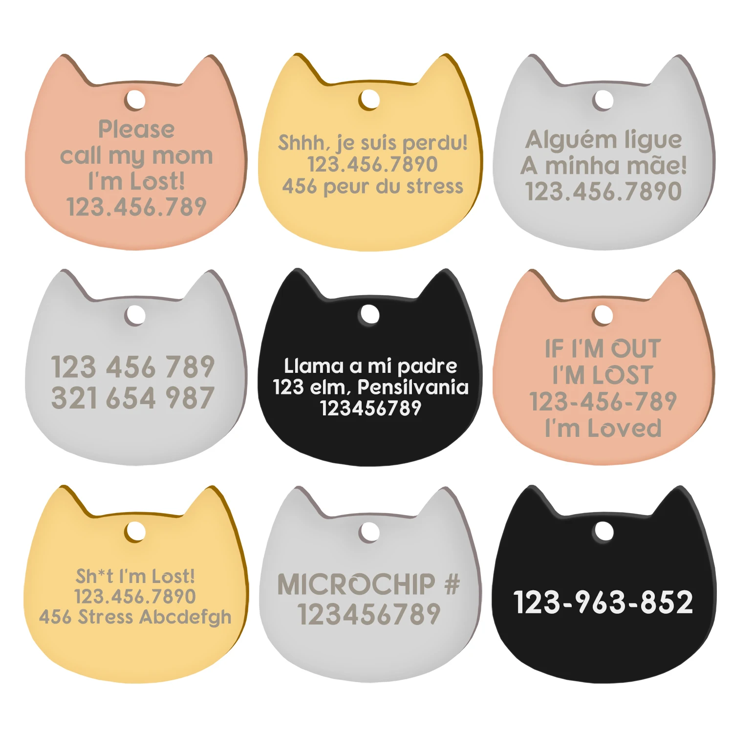 Etiquetas de identificación para gatos y perros en acero inoxidable - imagen 4