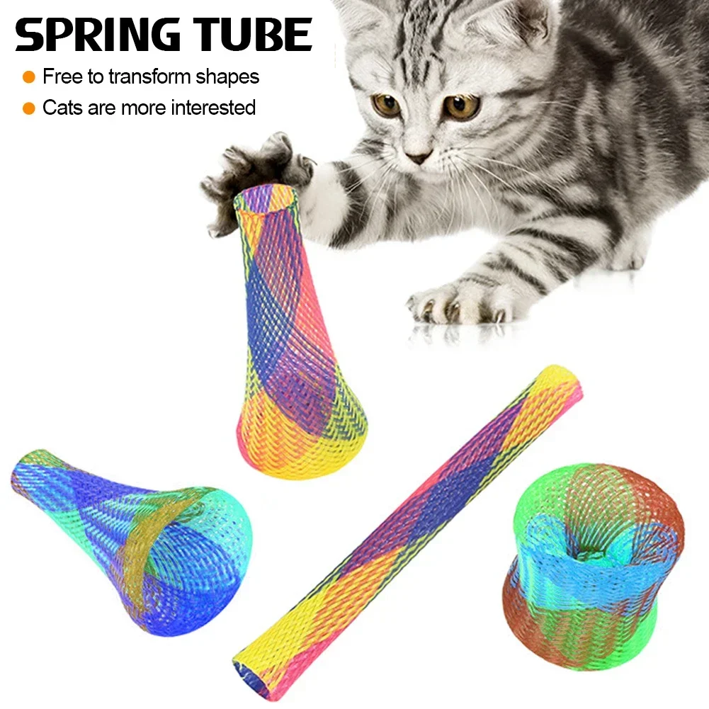 Varitas de resorte interactivas para gatos – Tubos plegables multicolor