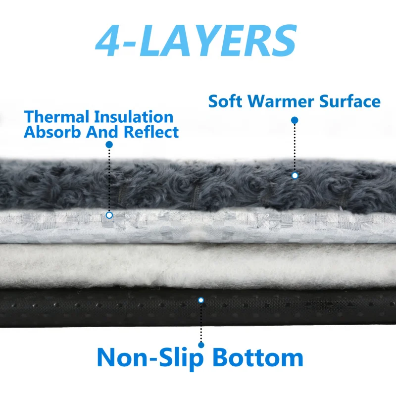 Almohadillas autocalentables para mascotas, manta para cachorros, estera de cojín cálida para gatos, perros, mascotas lavables con almohadillas térmicas reflectantes de calor para el cuerpo - imagen 4