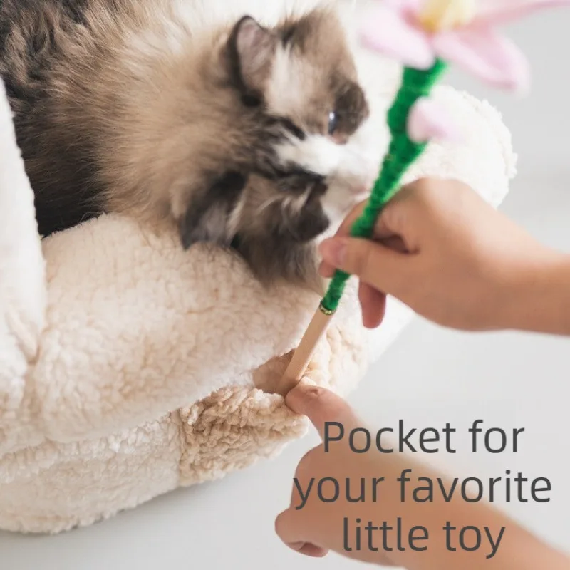 Sofá cama cálido para gatos, peluche suave para dormir, sofá cama desmontable para perros, sofá de lujo para cachorros pequeños y medianos, camas baratas, suministros para mascotas - imagen 4