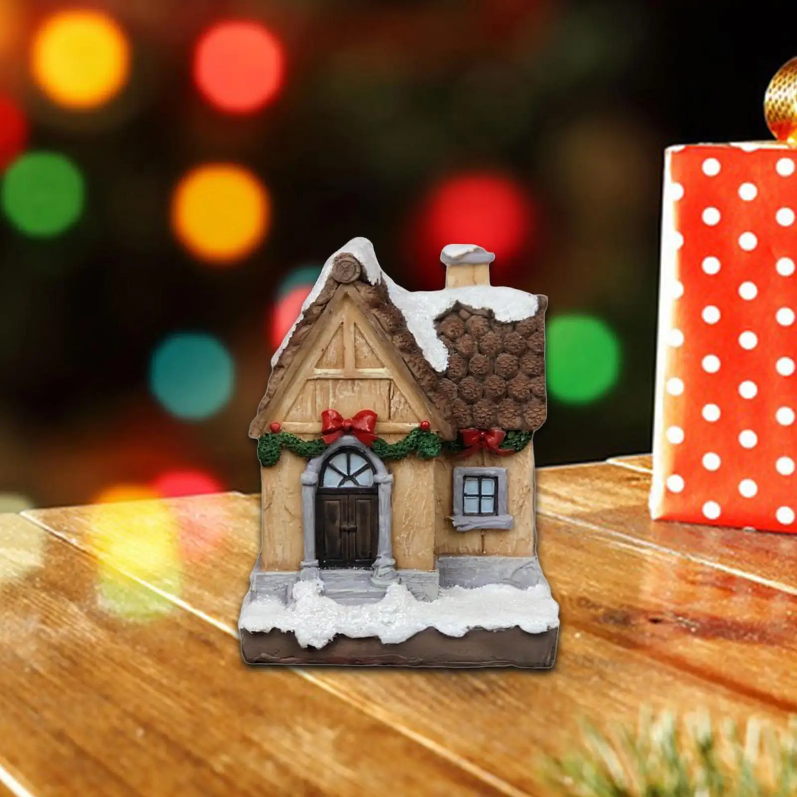 Christmas Village House Nordic Miniature Xmas Landscaping Holiday Gift Vintage Decoration Building Figurine Snow House Sculpture Christmas Village House Nordic Miniature Xmas Landscaping Holiday Gift Vintage Decoration Building Figurine Snow House Sculpture