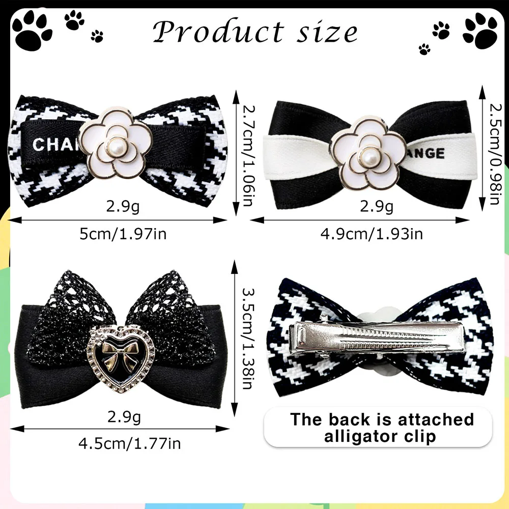 50 Uds. Pinzas para el pelo para perros, exquisitos lazos para perros a la moda, lazo para el cuidado de la boda de princesa, accesorios para el cabello para perros pequeños, vacaciones y cumpleaños - imagen 4