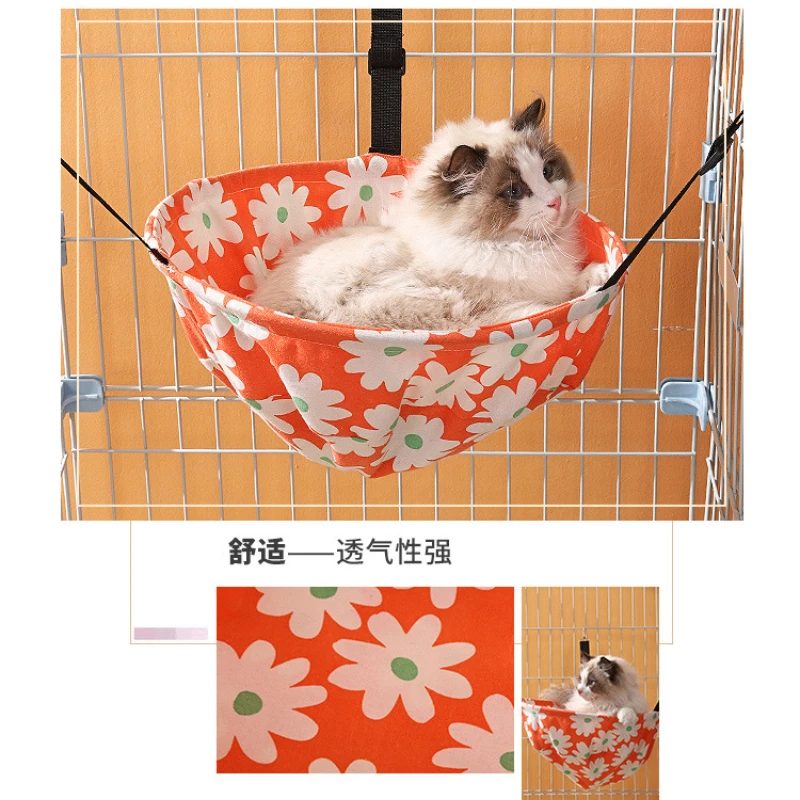 Hamaca para gatos, tipo colgante de terciopelo de invierno, resistente a los arañazos, resistente al desgaste, nido para gatos ajustable, productos para mascotas - imagen 4