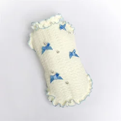 Sudadera con capucha y lazo para perro pequeño y gato – Tela fina con diseño cœur