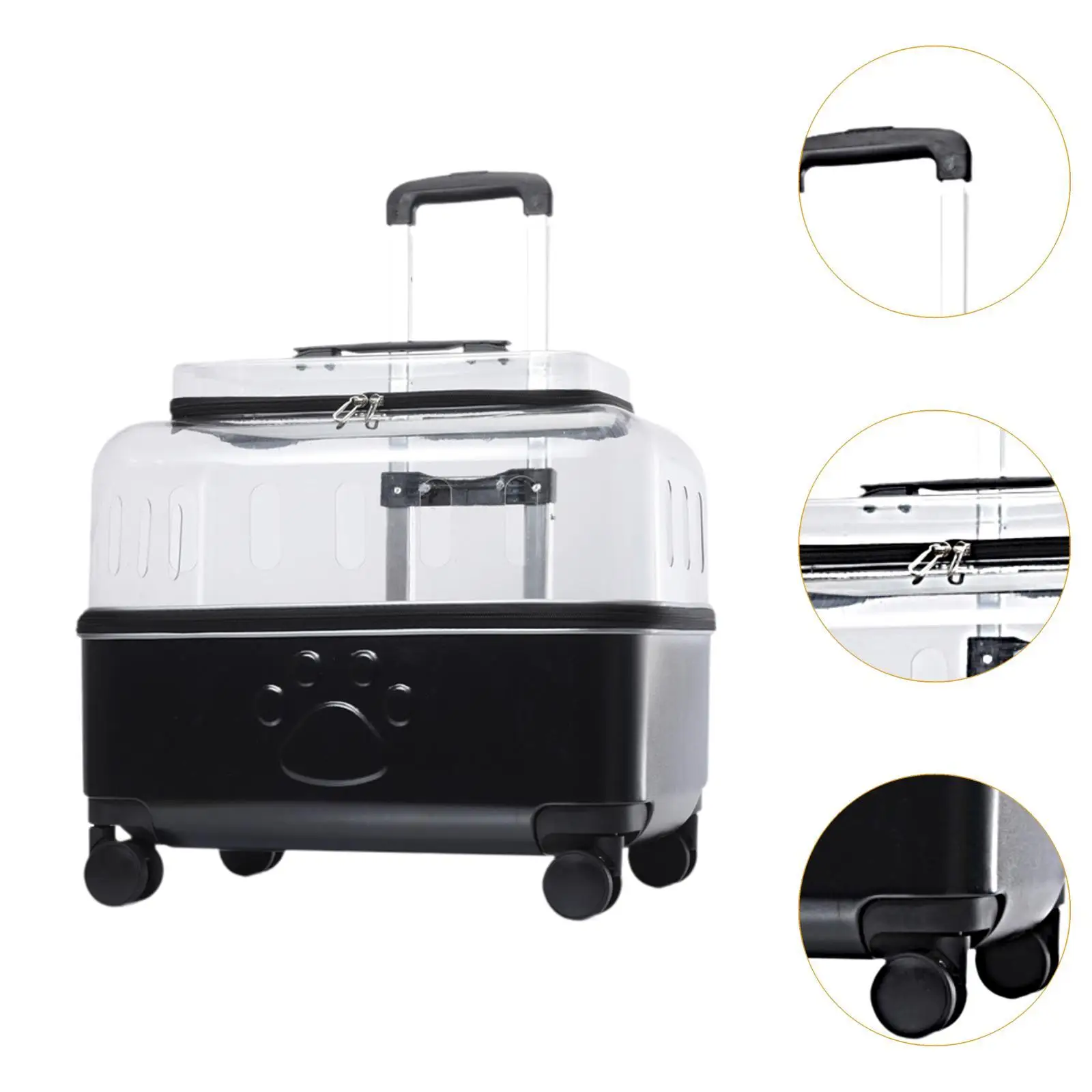 Pet Travel Carrier, Ventilated Kitty Carrier Trolley, Pet Carrier, Cat Carrier Suitcase for Small Dogs