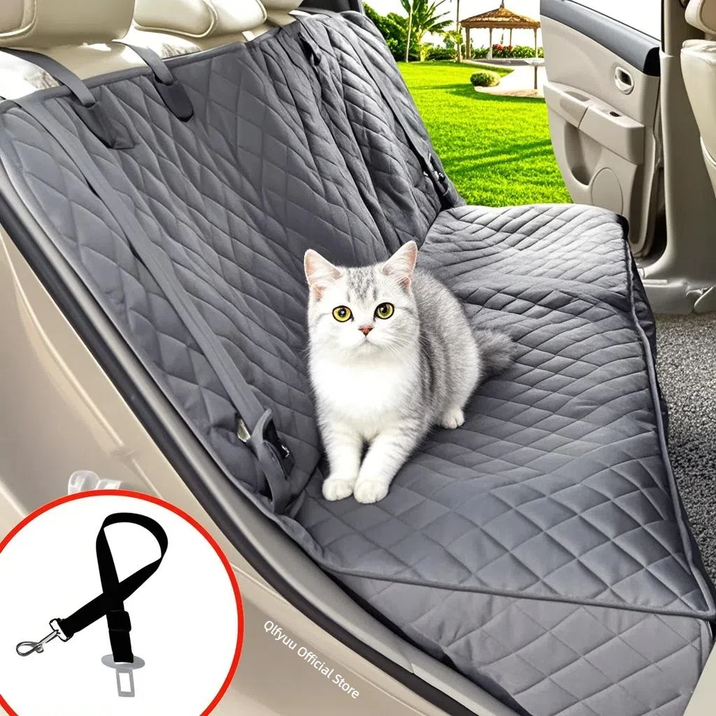 Funda impermeable para asiento de coche para perros y gatos, cojín para asiento de coche para mascotas, protector de cojín de viaje para mascotas con reposabrazos de asiento medio