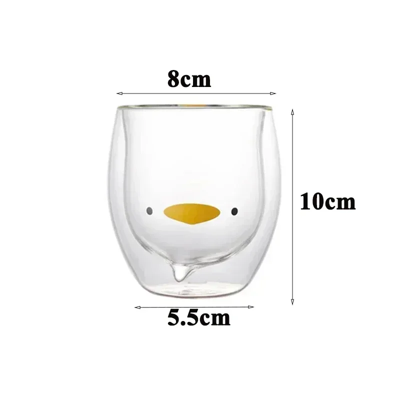 Taza de café de borosilicato de doble pared, resistente al calor, taza de té de estilo Animal bonito, vaso de bebida para jugo de leche, regalos para amigos - imagen 2