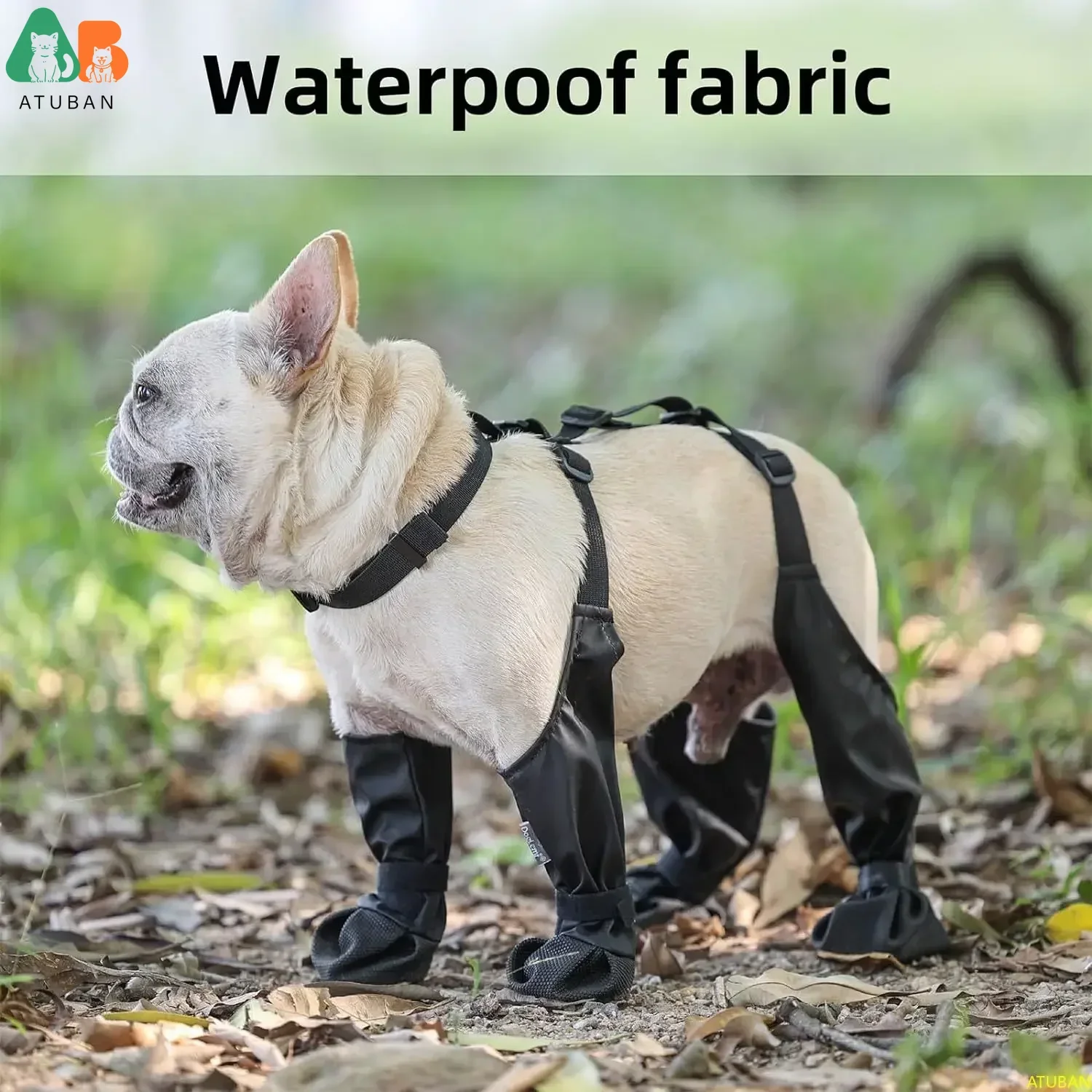 Botas impermeables para perros, zapatos antideslizantes para perros, suela de goma resistente, Protector de pata para mascotas, correr al aire libre para perros a prueba de suciedad y anticaída - imagen 3