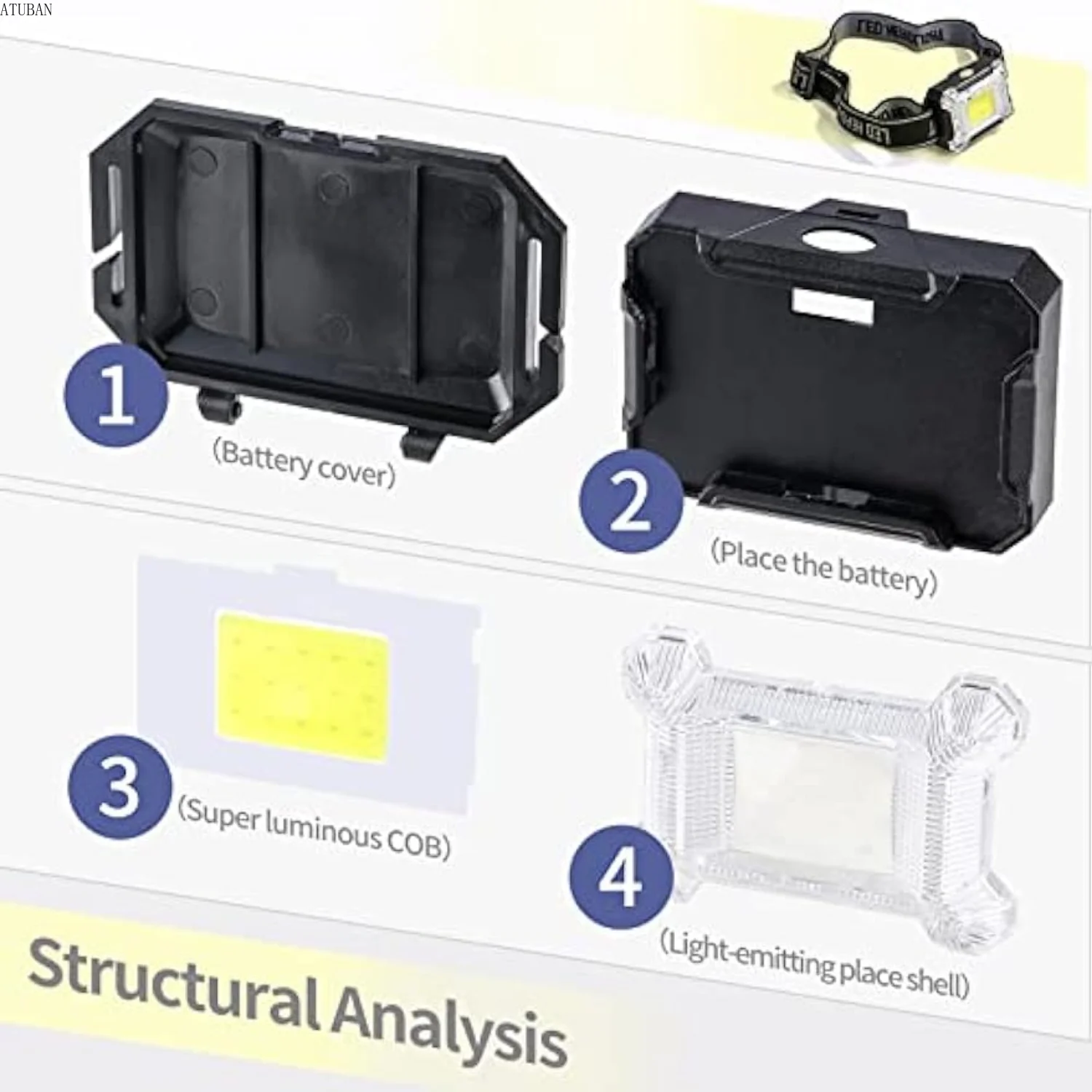 ATUBAN-Paquete de 3 luces para perro para caminar por la noche, 3 parpadeantes, modelo brillante, luz nocturna de seguridad para perro, ajustable para correr, acampar, bicicleta - imagen 5