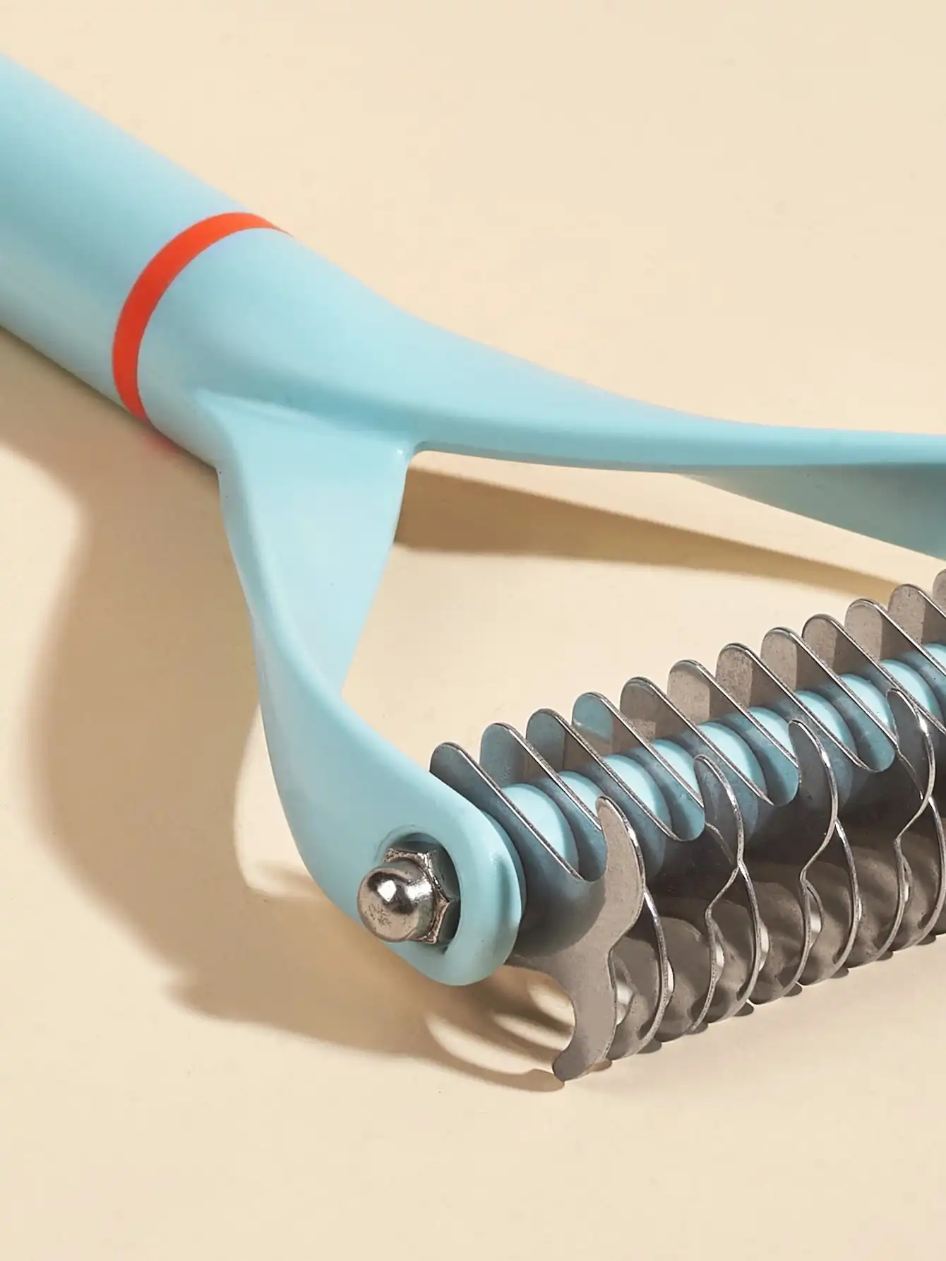 Cepillo de aseo para mascotas de doble cara, perfecto para derrames y esteras, Extra ancho y azul, para perros y gatos. - imagen 4