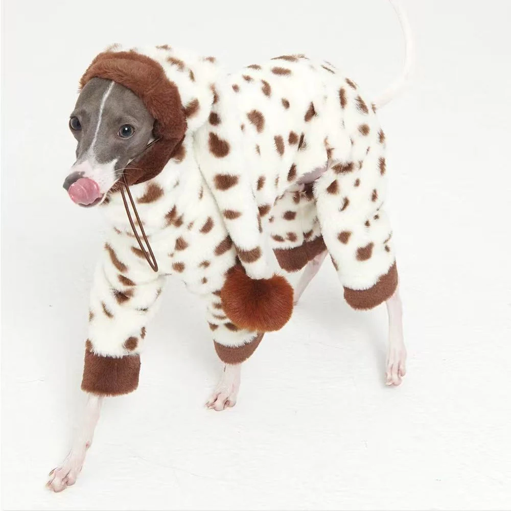Abrigo lana estampado vaca para Galgo Inglés y Whippet – Cuello alto - imagen 5