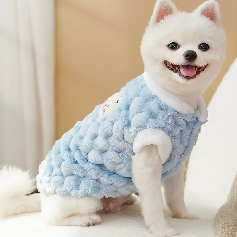 Ropa de lana para perros, ropa de invierno de manga corta para mascotas, abrigo con capucha cálido, chaqueta para perros pequeños y medianos, chaquetas de disfraces para cachorros Chiwawa - imagen 4