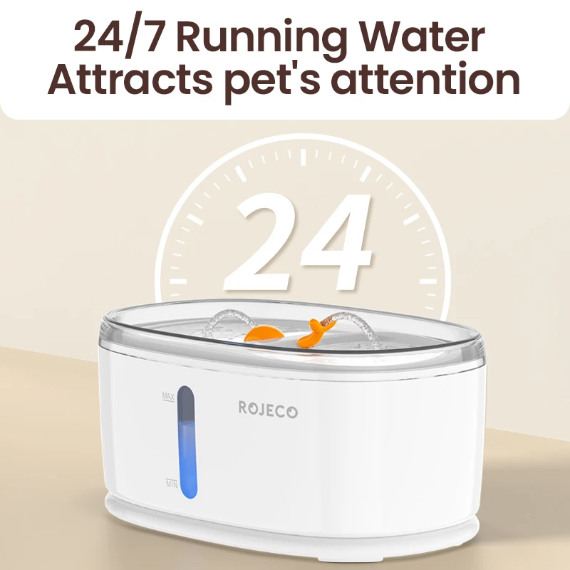 ROJECO fuente de agua automática para mascotas cuencos dobles dispensador de agua para gatos  bebedero para perros suministros para mascotas múltiples - imagen 3