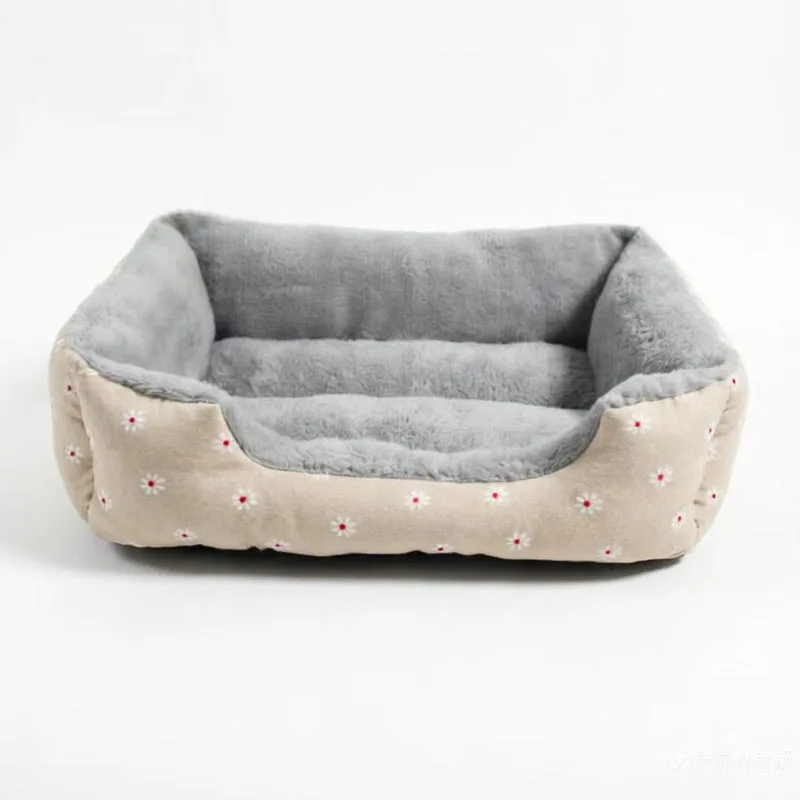 Cama nido con estampado de hojas para perros pequeños y gatos - imagen 5