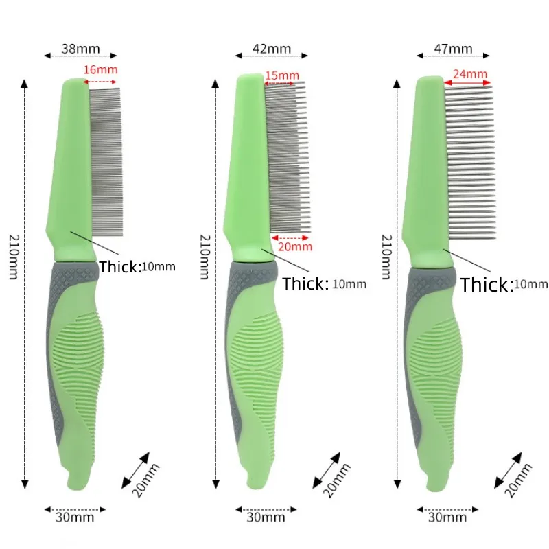 Peine para perros y gatos, cepillo de dientes de masaje densos, mango cómodo, suministros para mascotas - imagen 4