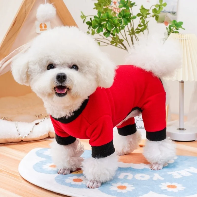 Monos de invierno para perros, ropa cálida de felpa para perros, monos sólidos a la moda para cachorros, ropa bonita para gatos de cuatro patas, monos para mascotas, disfraces para perros - imagen 3
