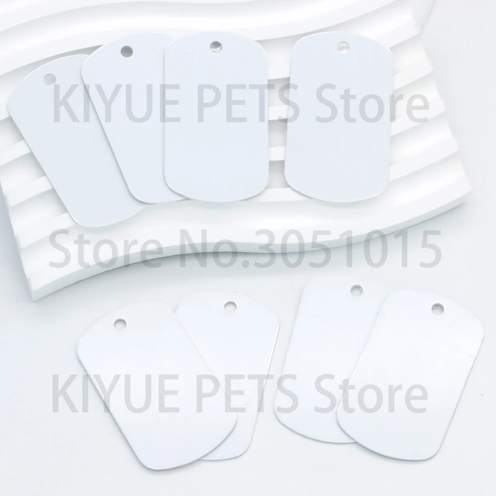 Venta al por mayor, 100 Uds., etiqueta de aluminio personalizable DIY, sublimación, llavero blanco en blanco, colgante, accesorios personalizados antipérdida - imagen 3