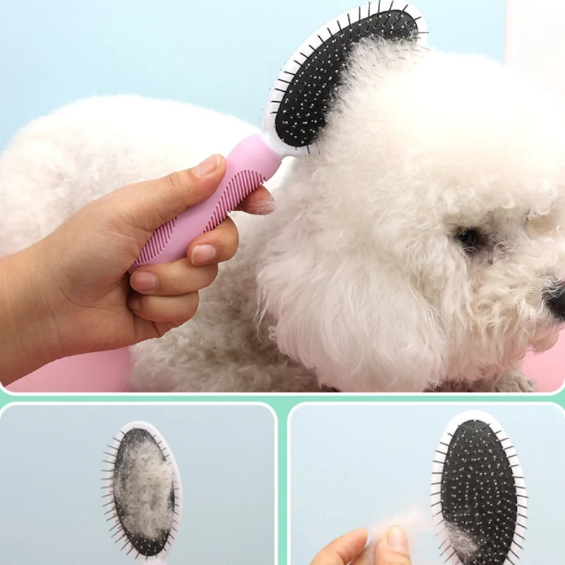 Cepillo de Masaje para perros y gatos, peine de doble cara para quitar el pelo de mascotas, productos para mascotas - imagen 3