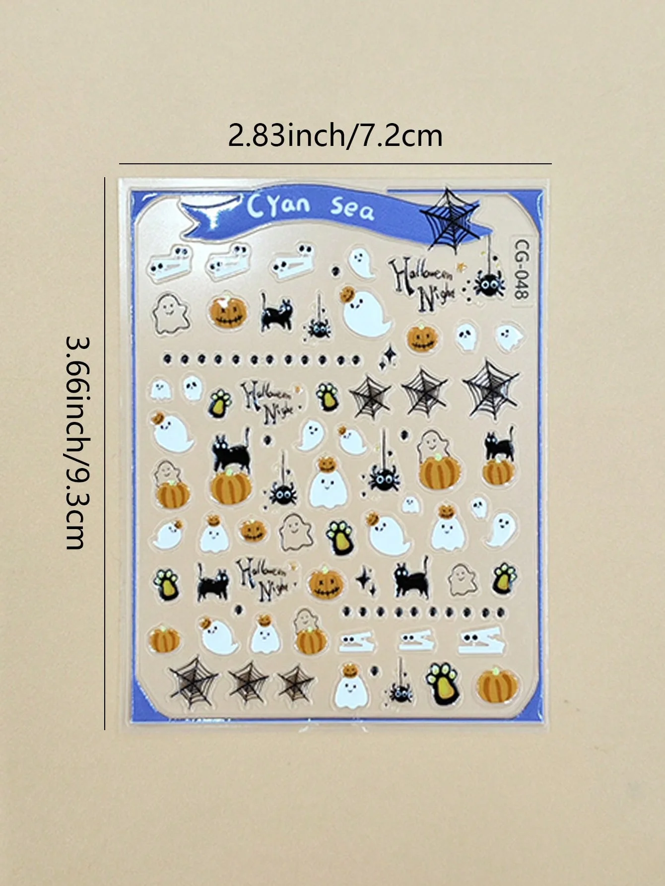 Pegatinas Halloween para uñas de gato – Fantasma y calabaza - imagen 4