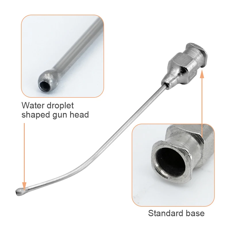 Jeringa aplicadora de acero inoxidable, 2 piezas, boquilla para ratas, ratones, loros, aves, ganado avícola, coderas para mascotas - imagen 5