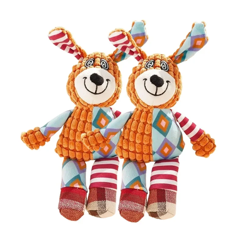 Juguetes chirriantes de peluche para perros para masticar, lindo cachorro en forma de Animal, juguetes interactivos divertidos para mascotas, limpieza de dientes, alivio del aburrimiento - imagen 2